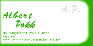 albert pokk business card